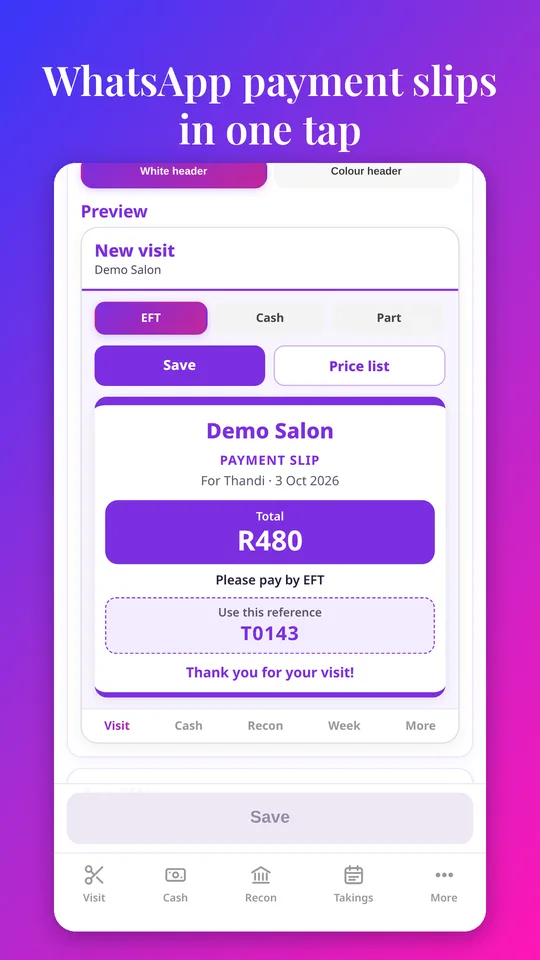 WhatsApp payment slip preview
